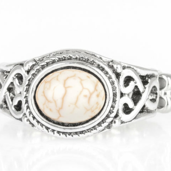 SET IN STONE" WHITE RING - Picture 2 of 2